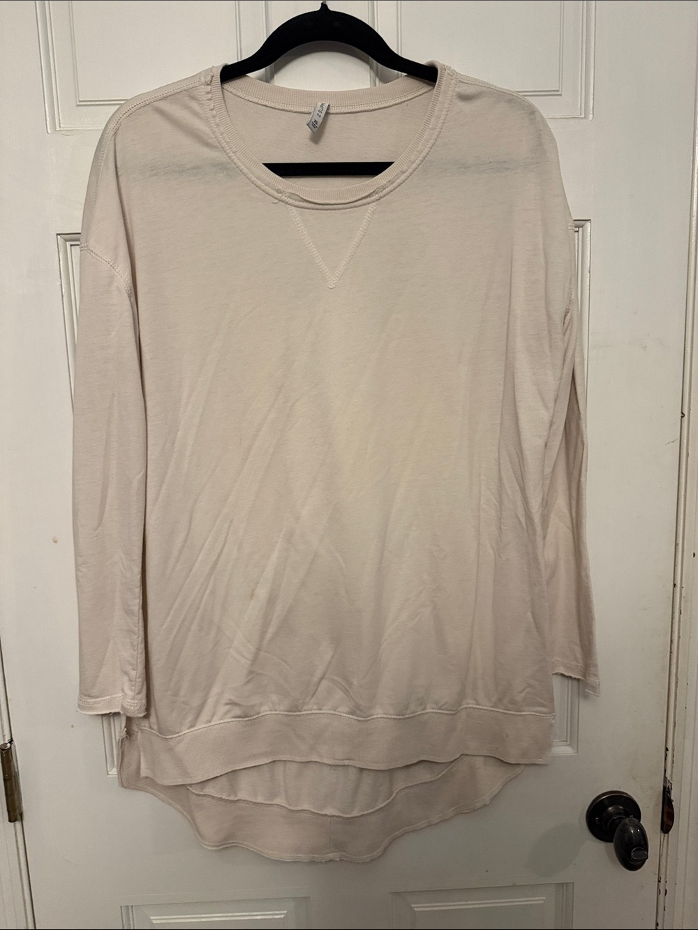 Z Supply Cream Layered-Hem Long Sleeve Tunic